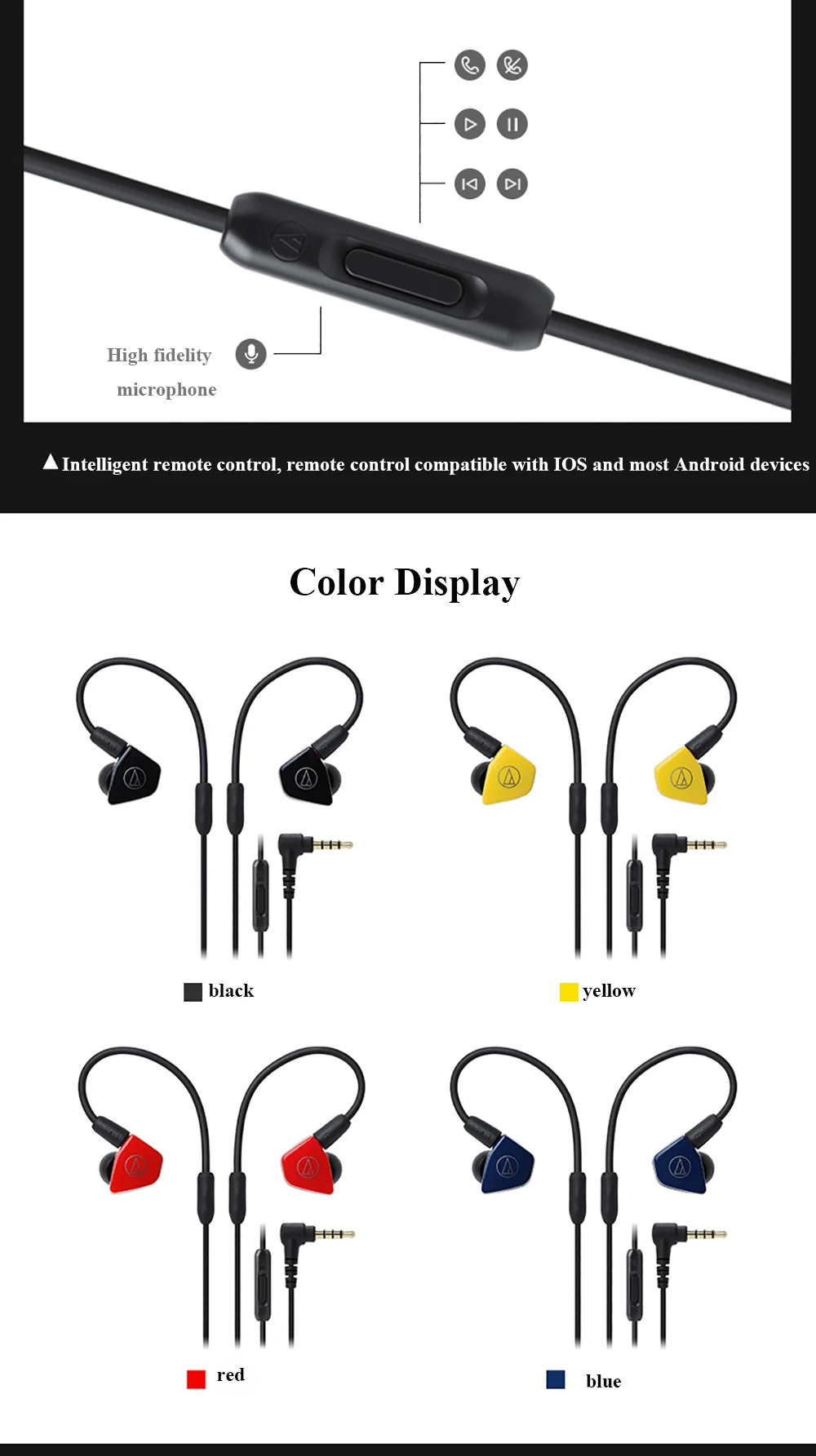 Audio-Technica ATH-LS50iS проводные наушники Hifi двойные динамические наушники-вкладыши спортивный пульт дистанционного управления микрофоном