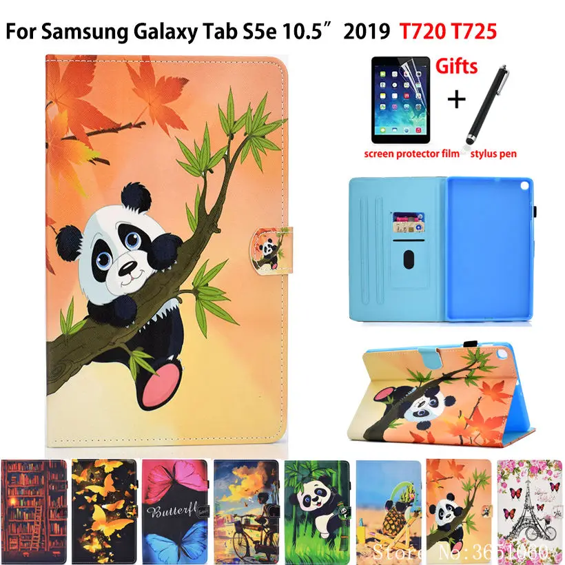 Чехол для Samsung galaxy tab S5e 10 5 2019 T720 Женская умная Обложка Funda планшет модная панда