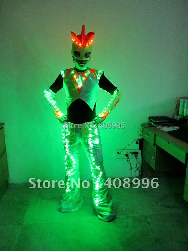 Костюм робота из светодиодов для производительности/ультрамена/светящейся