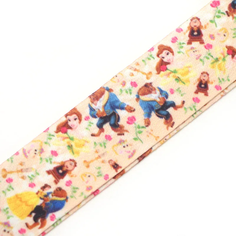 V182 Beauty and The Beast Cartoon Straps Lanyard ID Badge Neck Straps Rope Chain Necklace Jewelry