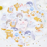 45 pcslot cute animal paper journal diary stickers scrapbooking flakes seal labels stationery school supplies
