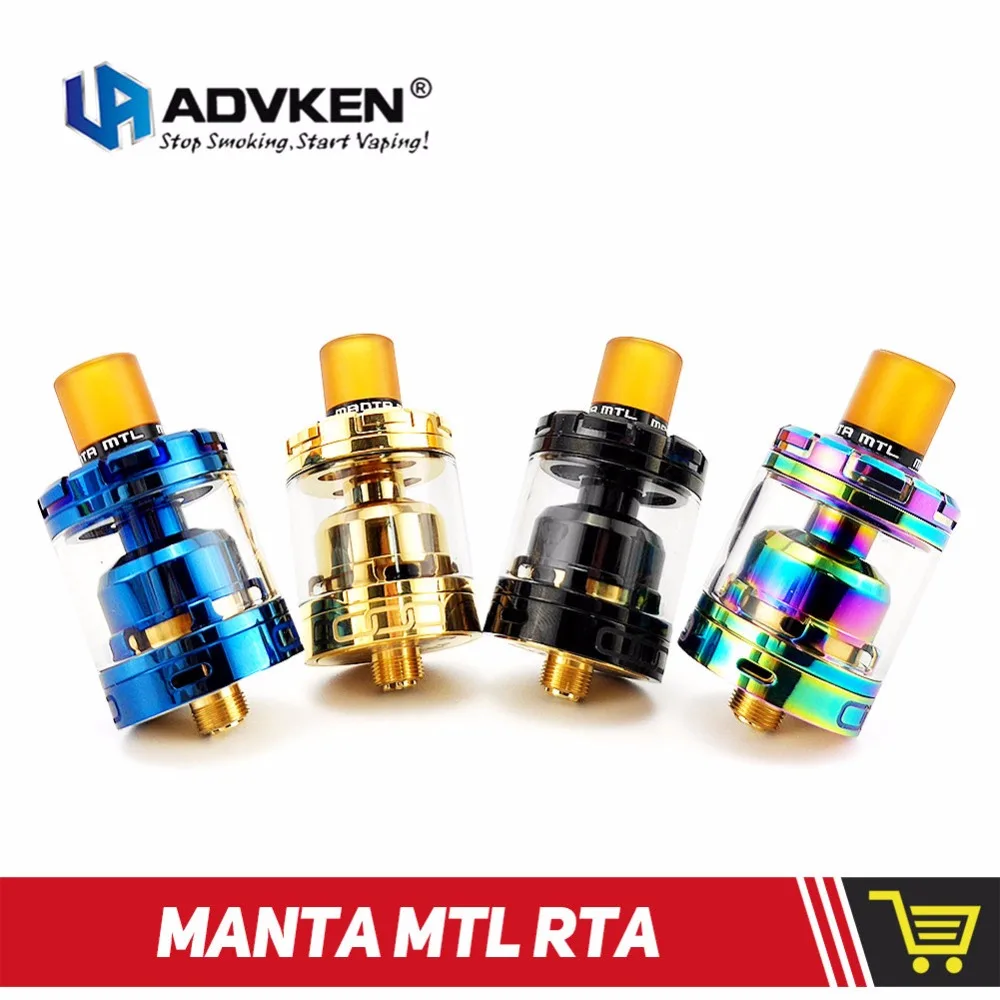 Original Advken MANTA MTL RTA 3ml Capacity with Single Coil 24mm Atomizer & 510 Drip Tip VS Tank | Электроника