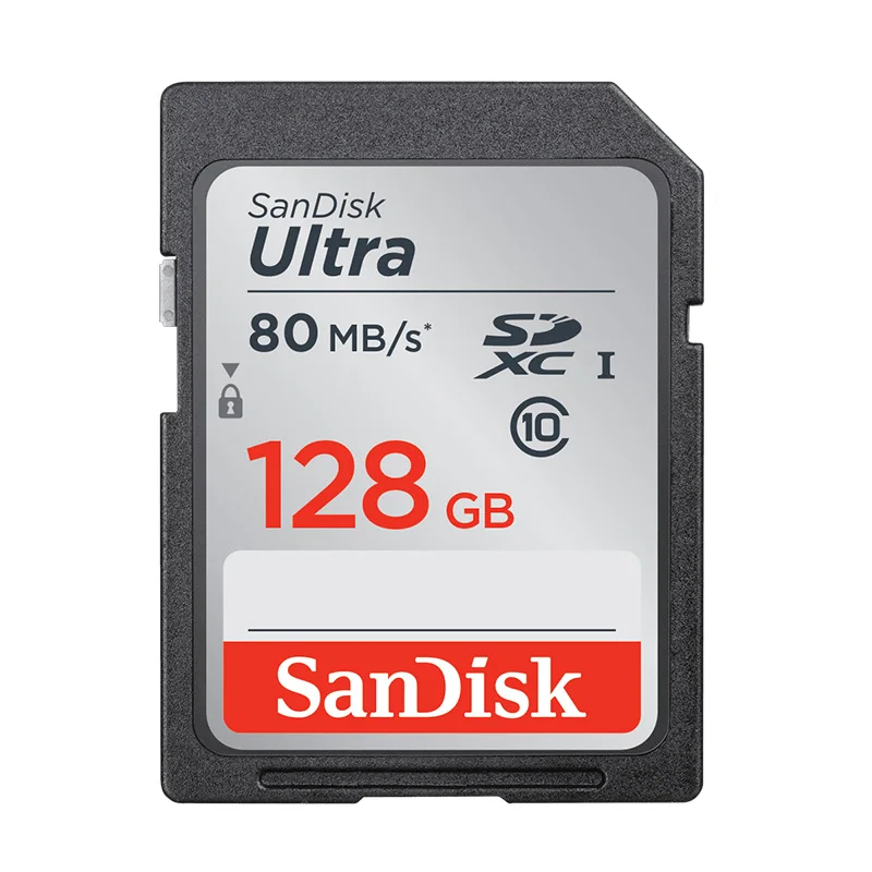 128GB Двойной Флеш-накопитель SanDisk Ultra карты памяти SDHC/SDXC SD карты Class10 U1 16 Гб оперативной памяти, 32 Гб встроенной памяти, 64 ГБ 128 карты C10 UHS-I 80 МБ/с. для cartao de memoria Камера - Емкость: 128GB