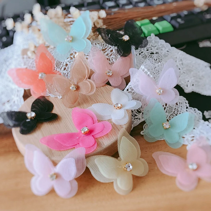 10 шт./лот кружева патч аппликация с украшением в виде цветов и бабочек свадебное