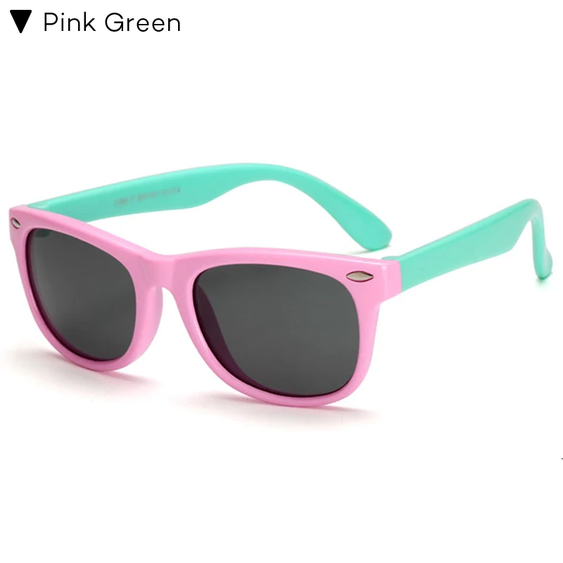 C3 Pink Green LongKeeper поляризационные солнцезащитные очки для детей для маленьких мальчиков и девочек, очки с гибкой оправой оправа прямоугольной формы для UV400 солнцезащитные очки Gafas De Sol Infantil - Цвет линз: C3 Pink Green