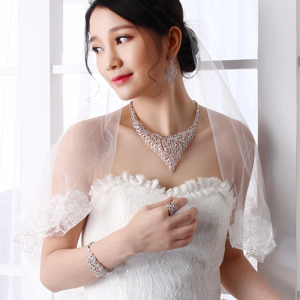 Новые красивые роскошные наборы украшений для свадебвечерние с листьями