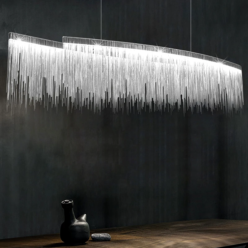 modern Fringe Chandelier LED light Creative Designer Hanging chain Chandelier for Restaurant shop dining room kitchen 110v 220