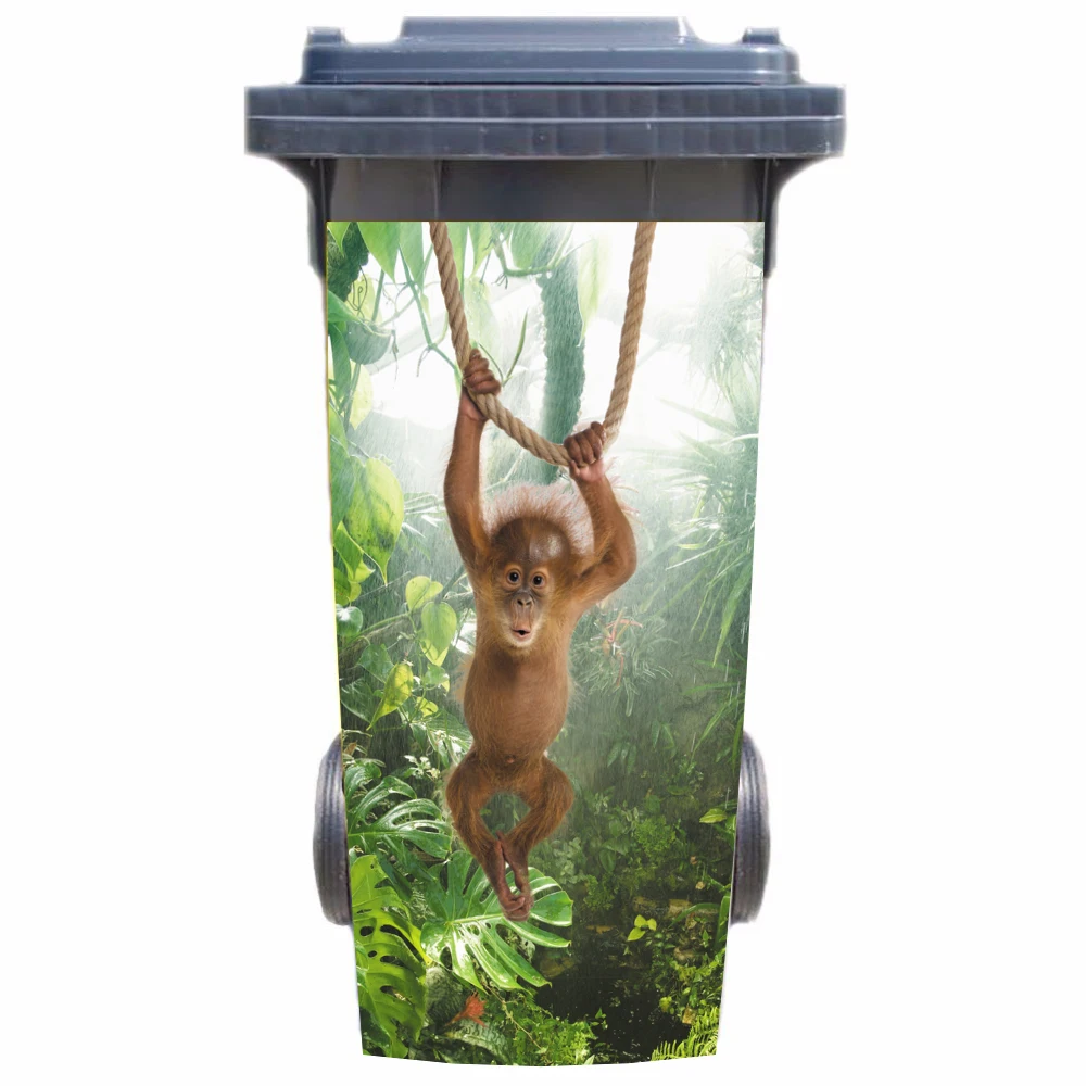 DIY Форест подвесная обезьянка клей съемный водостойкий стикер этикеты Для Мусора