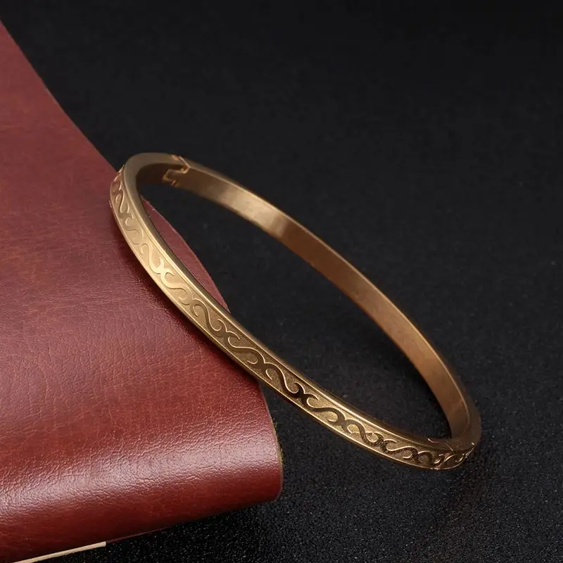 gold style 5 Браслет-манжета из нержавеющей стали для женщин с золотыми цифрами и кристаллами CZ браслет Pulseira Lover's Jewelry Bijoux - Окраска металла: gold style 5