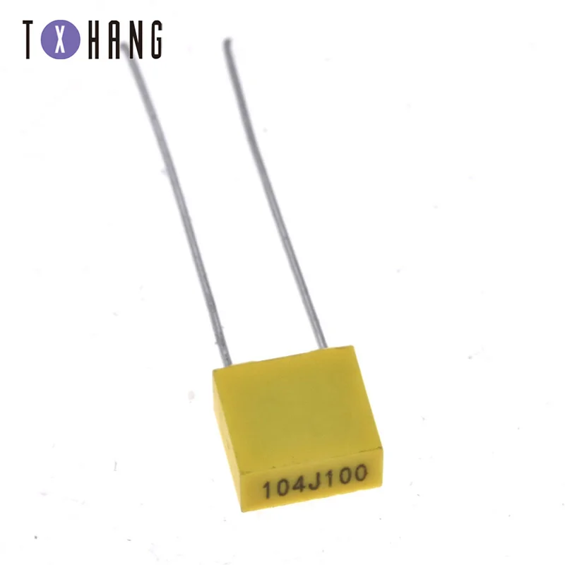 20 шт 100NJ100 коррекции конденсаторы 100V 100NF 0 1 мкФ конденсатор с алюминиевой крышкой 5