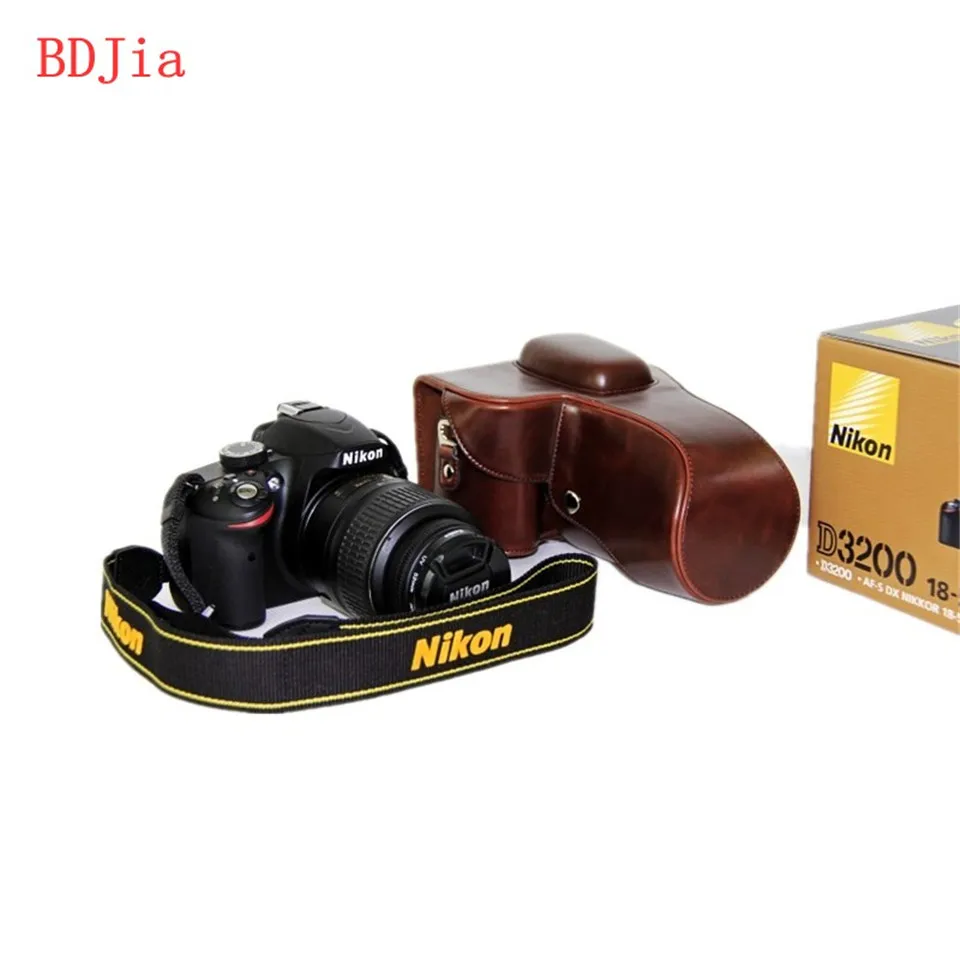 Чехол для камеры из искусственной кожи чехол сумка Nikon D3400 D3300 D3200 D3100 DRSL объектив 18 55 мм без ремешка|camera cases bags