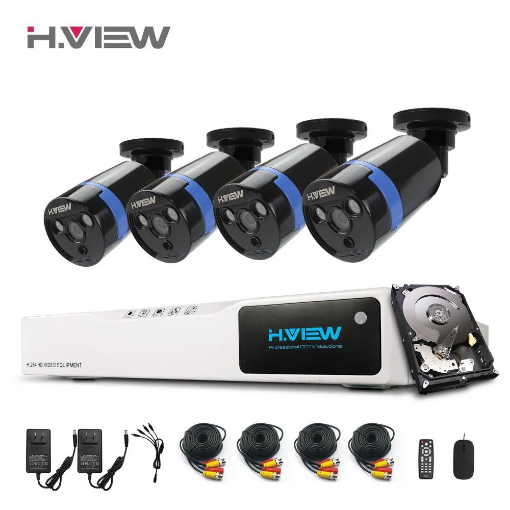 H. VIEW 1080P система видеонаблюдения HDMI 8CH DVR CCTV 4 шт ИК наружная видео камера