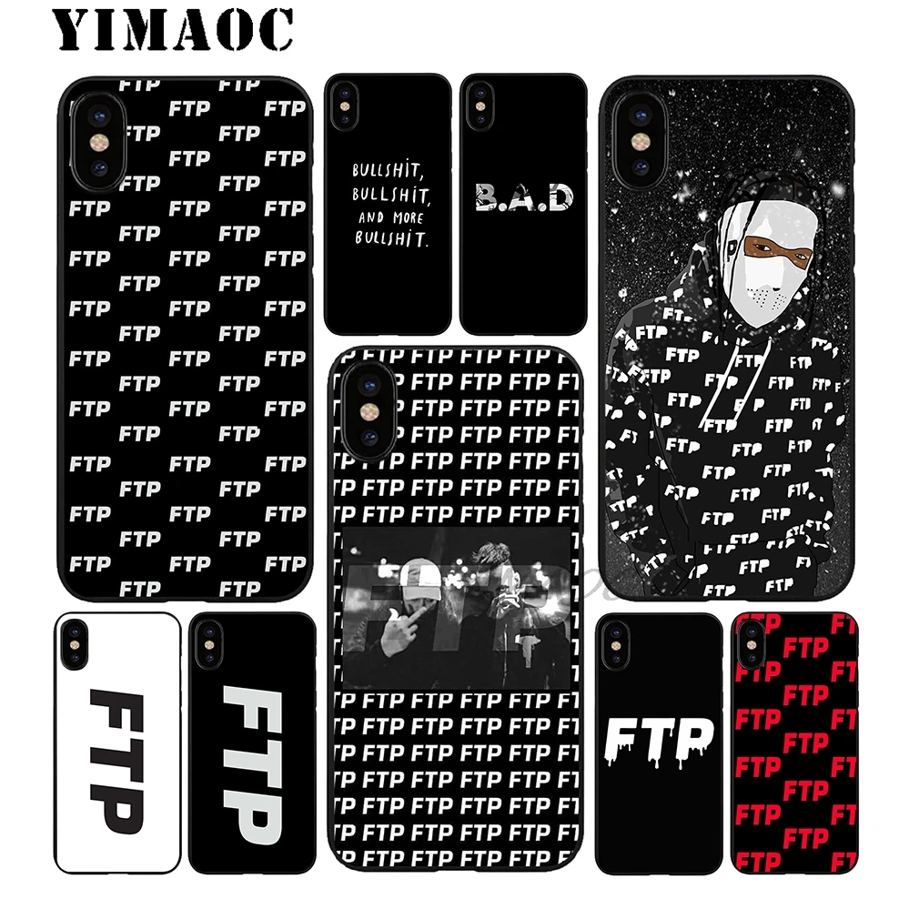 YIMAOC FTP холодный логотип мягкий черный силиконовый чехол из ТПУ для iPhone X или 10 8 7 6 6S