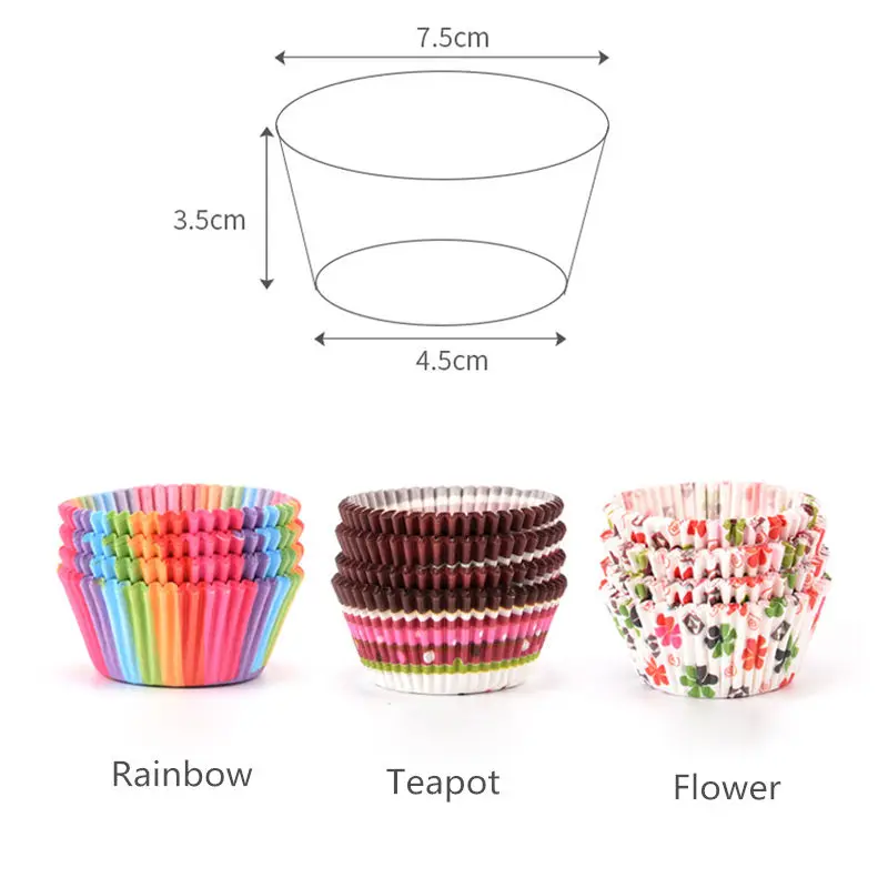 Бумажная чашка для кексов 100 шт./лот цветной чехол чашки выпечки тортов