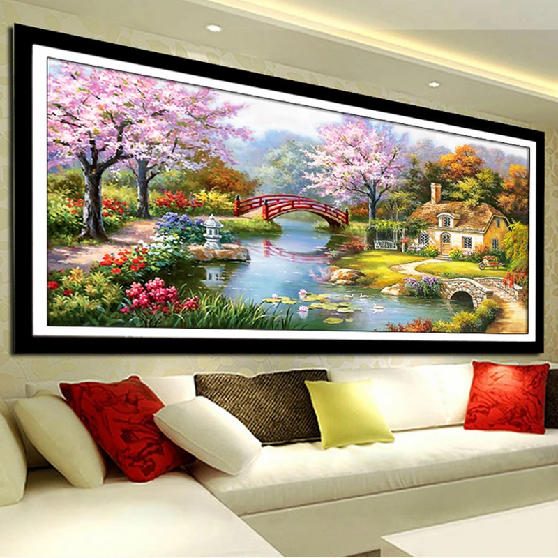 Dream home озеро дом пейзаж 5D DIY Алмазная вышивка наборы 3D круглый куб алмазная живопись вышивка крестиком Настенный декор Needlwork
