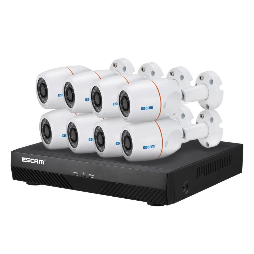 

ESCAM PNK805 NVR комплекты HD 1080P 8-канальная система безопасности Водонепроницаемая ИК-камера
