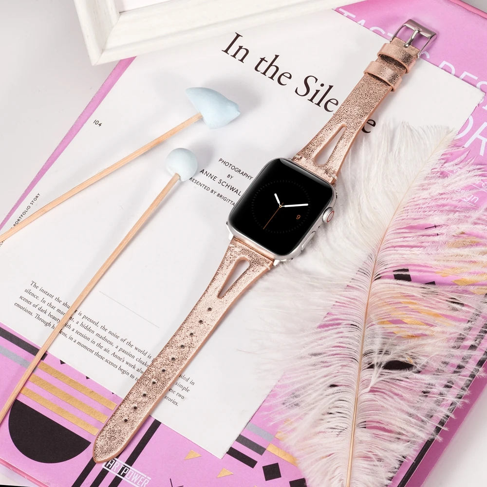 Toyouths совместимый для кожи наручных часов Apple Watch 38 мм 42 версия женщин Сменные