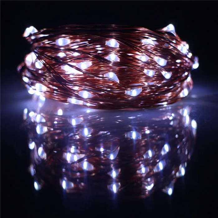 10 м 33ft 100 LED USB напольный Медный провод строка огни украшения Рождество фестиваль Свадебная вечеринка гирлянда Фея огни - Испускаемый цвет: White