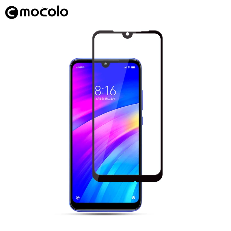 

for Xiaomi Redmi 7 Screen Protector Mocolo Full Cover Full Glued Adhesive 9H Tempered Glass film for Redmi 7 Screen Protector