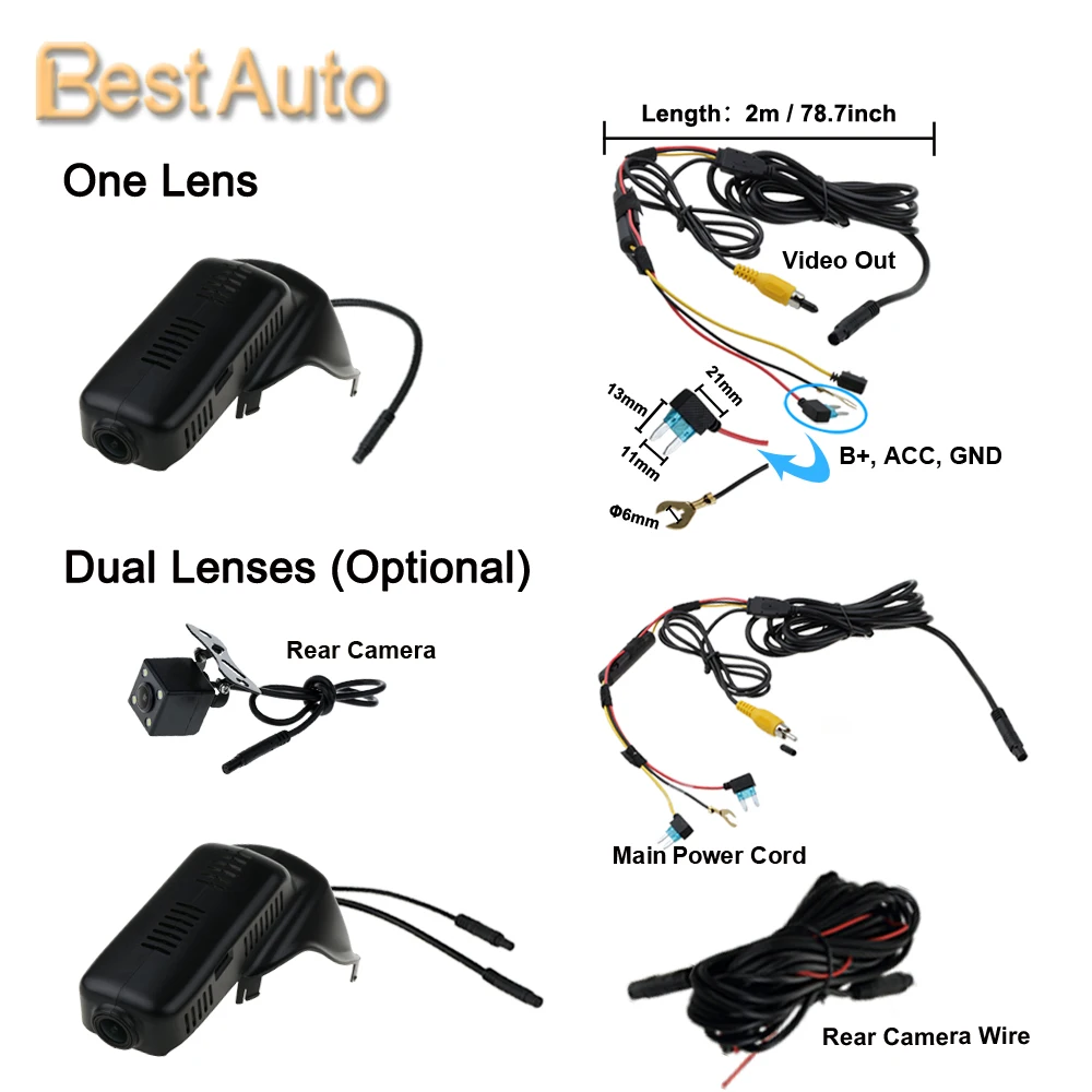 Приложение для управления автомобилем 1920*1080P Wi-Fi стандартная видеокамера Volvo XC60