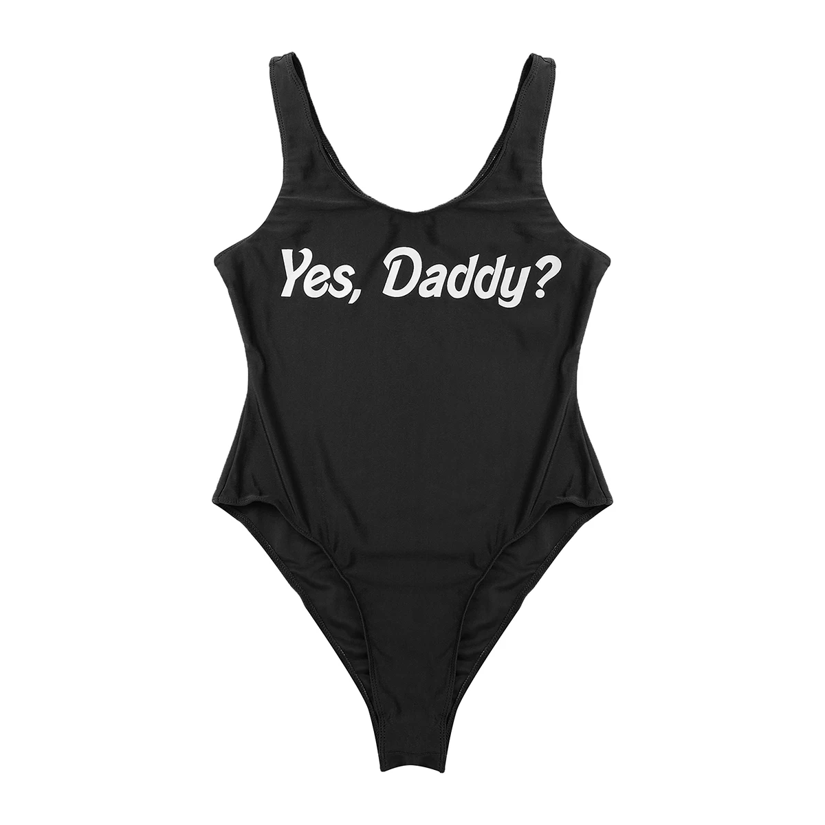 Женский купальник, боди, yes Daddy, спортивный монокини с буквенным принтом, пляжная одежда, купальный костюм с высокой талией, купальник-трико