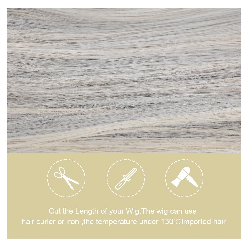 

Blonde Unicorn 24" Long Straight Synthetic Wigs with Bangs Hair Wigs for Women Blend Color Vanilla Coffee Cream