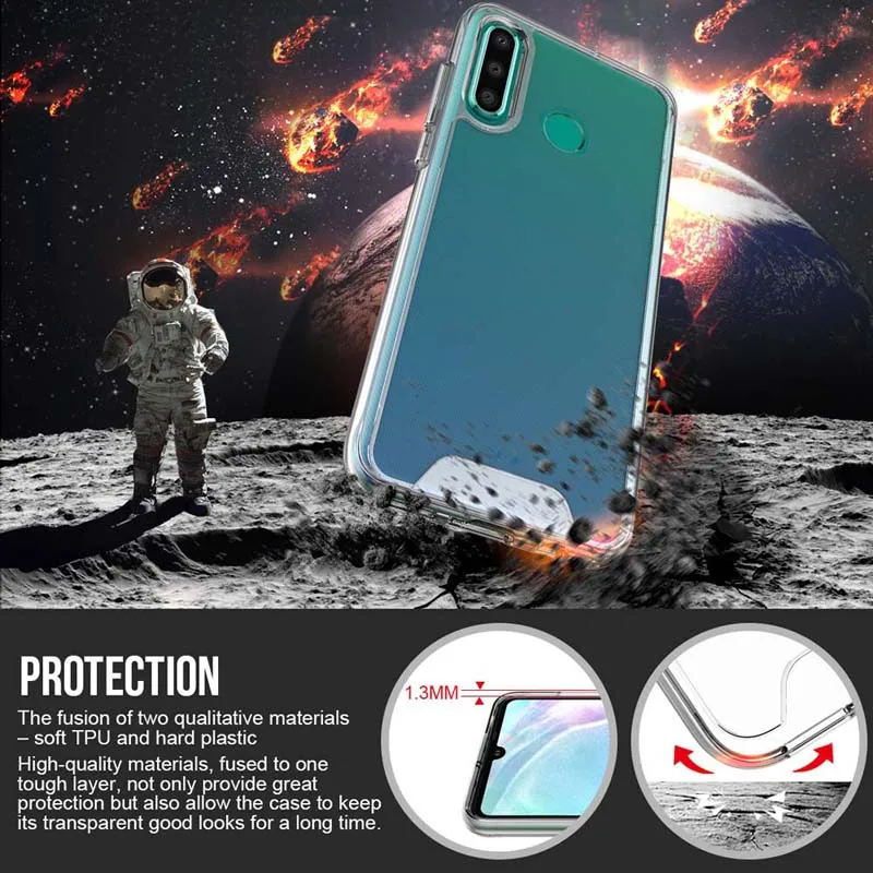 Прозрачный чехол из ТПУ для Huawei P30/P30 Pro/P30 Lite Мягкий силиконовый тонкий прозрачный
