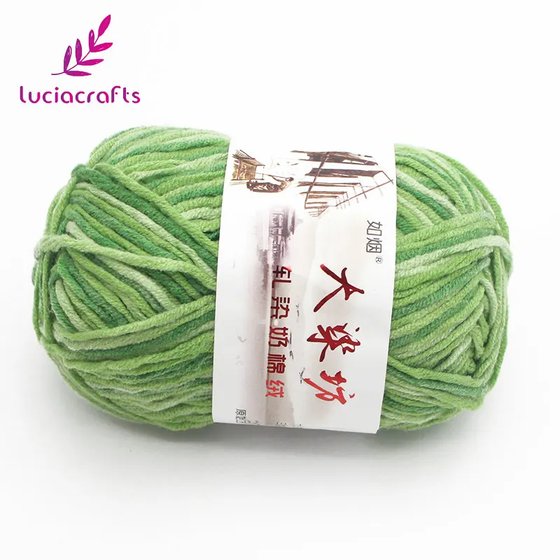 03 Apple green Lucia ремесла 1 шт./лот Вязание Пряжа шерсть молоко хлопок тканый свитер шарф перчатки шляпа DIY ткацкий материал для одежды CW0302 - Цвет: 03 Apple green