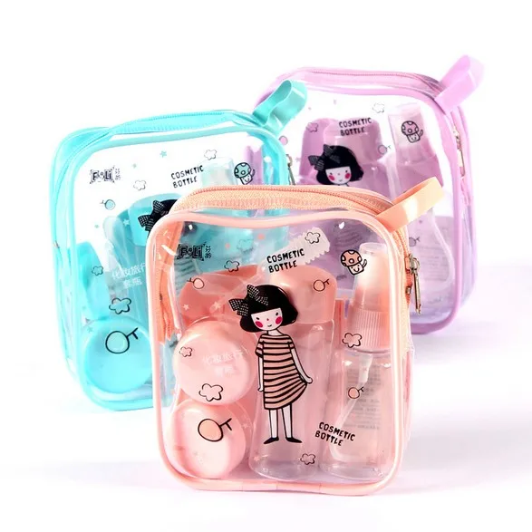 

8pcs/set makeup parfum travel bottle sprayer hair brush comb mirror make up kits atomizer perfume small spray Refillable Bottle