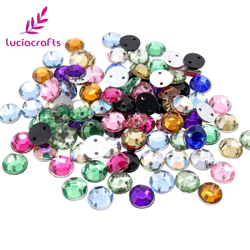 Mixed colors 100pcs 50 шт/100 шт 8 мм Разноцветные акриловые с плоской задней частью пришивные стразы 2 отверстия Пришивные хрустальные бусины Стразы для шитья D1101 - Цвет: Mixed colors 100pcs