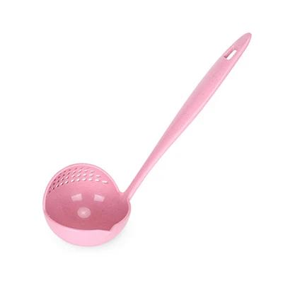 Pink Transhome длинная ручка суповая Ложка 2 в 1 горячий горшок двойного назначения суповая ложка домашняя сито для приготовления пищи дуршлаг для кухни Совок посуда - Цвет: Pink