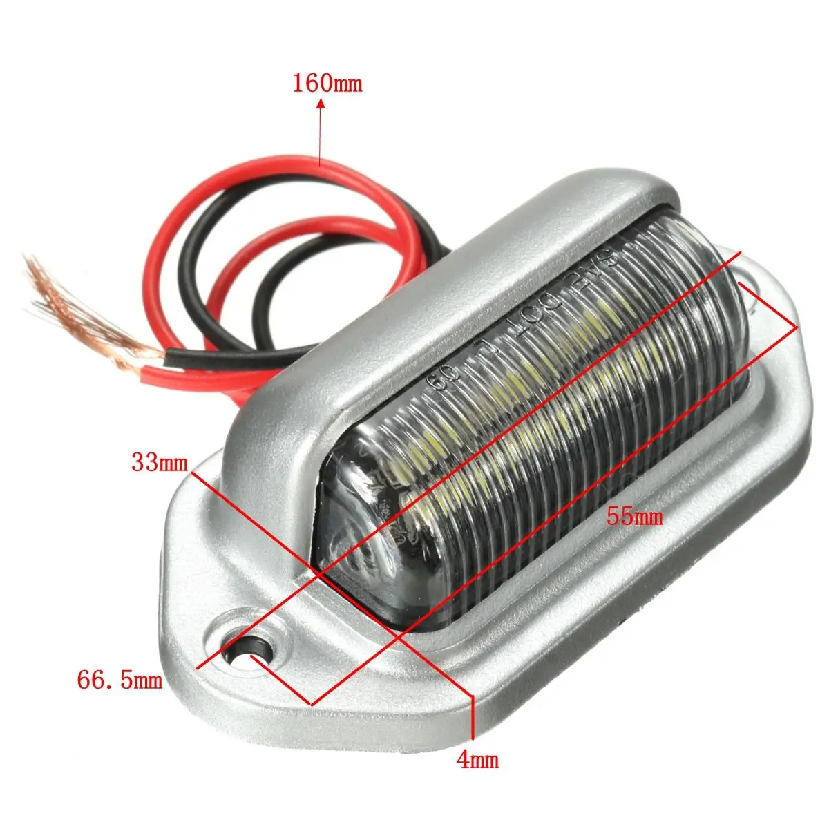 Хромированная подсветильник для номерного знака 6 светодиодов 12 В|truck trailer|lamp 12vlight