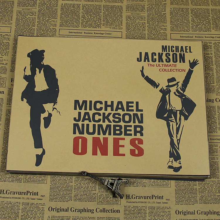 Музыкальный Звездный MJ плакат в стиле ретро из крафт-бумаги крафт-бумага