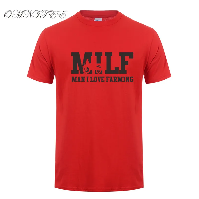 as picture Omnitee MILF Man I Love Farming Футболка мужская повседневная хлопковая футболка с коротким рукавом забавная Мужская футболка фермер OT-975 - Цвет: as picture