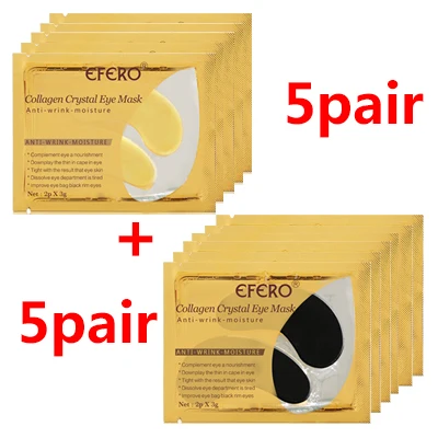 10Pair Style 7 EFERO 5/8/10 пар маски для глаз уход за кожей лица маска, убирает темные круги возле глаз Crystal коллагеновая маска для глаз, гелевая маска для глаз патчи для кожи вокруг глаз увлажняющий крем анти-Возраст - Цвет: 10Pair Style 7