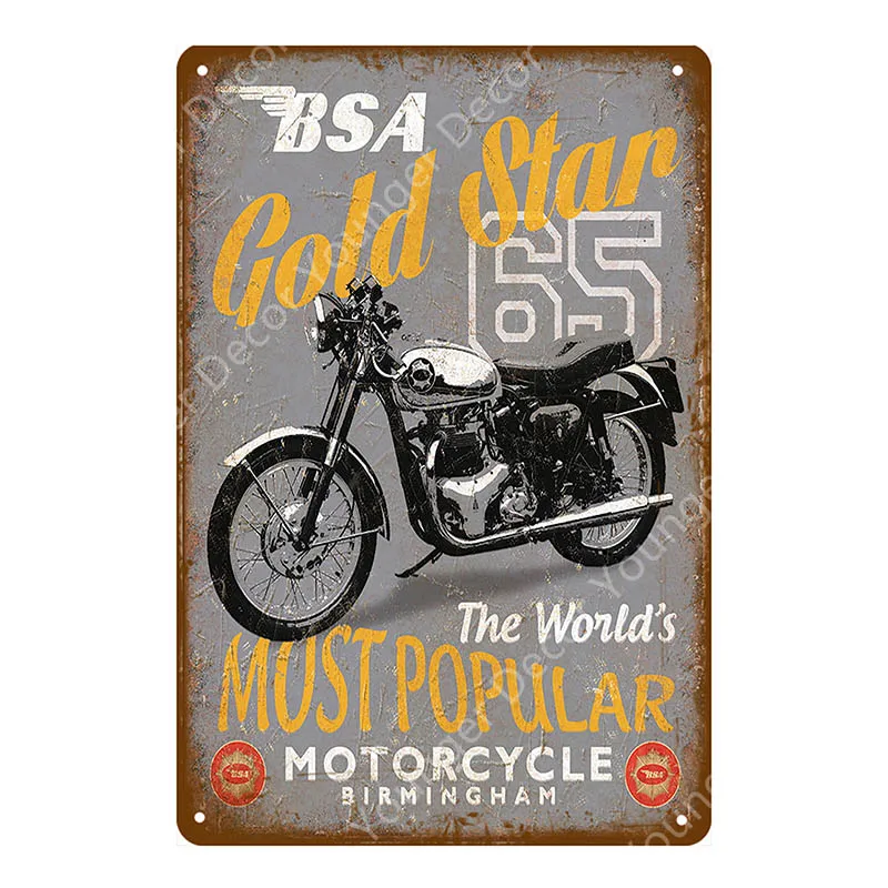Классический мотоцикл Norton BSA металлические знаки настенный плакат налет
