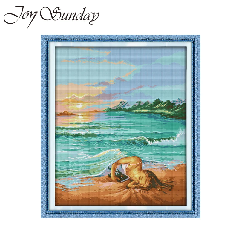 Набор для вышивки крестиком Aida Fabric 14CT 11CT нить морской DMC принт водорастворимый