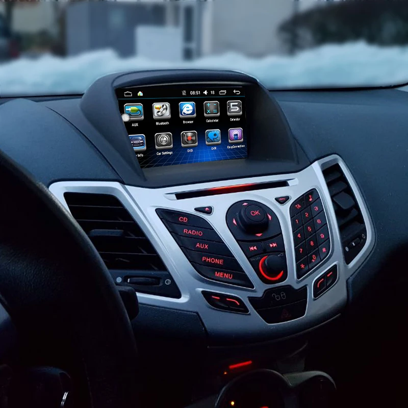 Android 9,0 автомобильный dvd-плеер для FORD Fiesta 2008- gps навигация 2 Din Автомобильный радио мультимедиа wifi стерео ips головное устройство RDS
