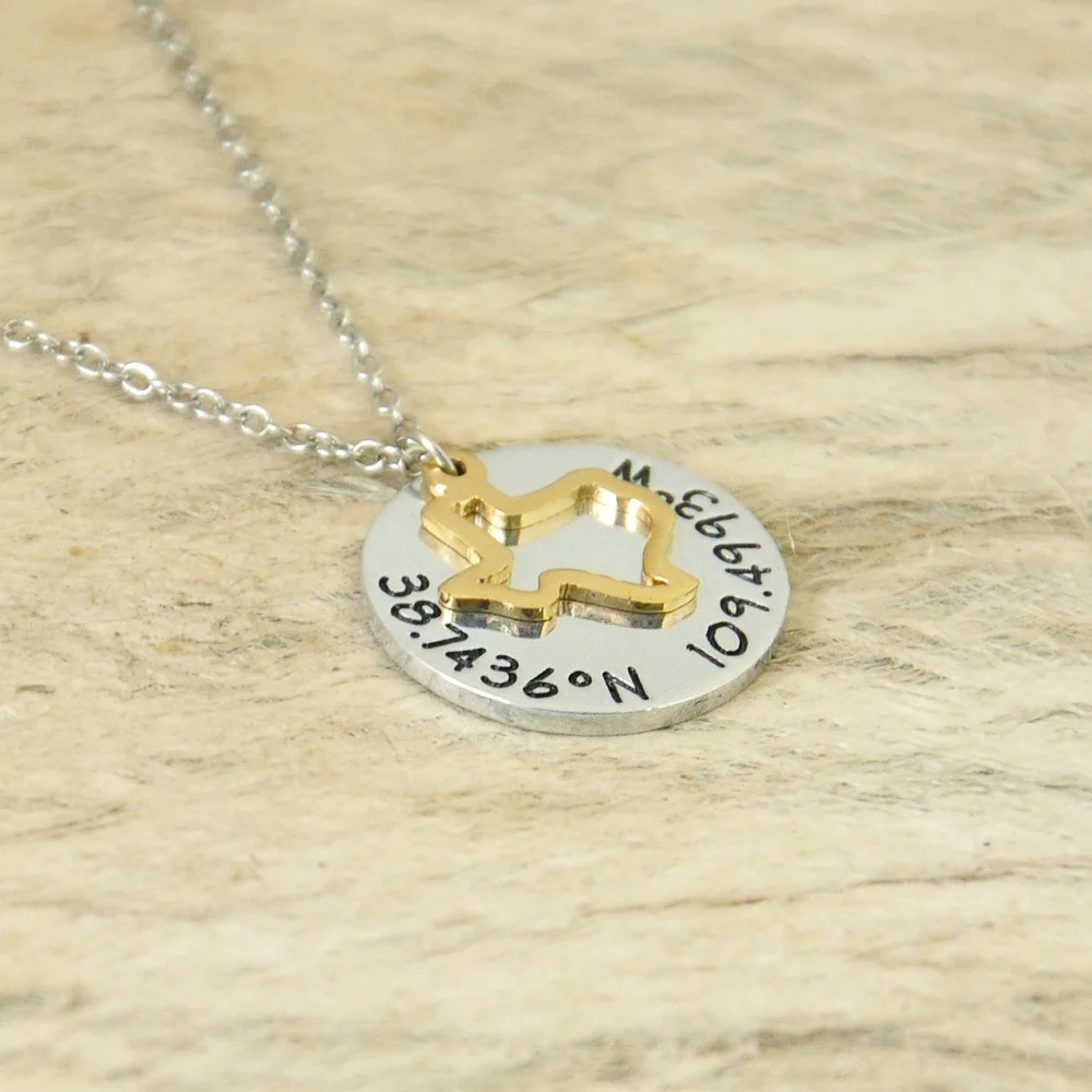 Personalized Charm Outline Texas Necklace State Pendant Hand Stamped Jewelry | Украшения и аксессуары
