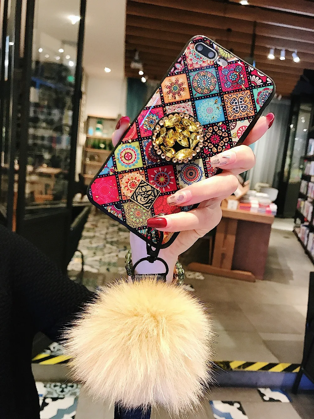 ORYKSZ Luxury Diamond Glitter Phone Case For Iphone X XS XSMAX Cases iPhone 8 7 7plus 6 6s 6plus Hand Strap Back Cover |