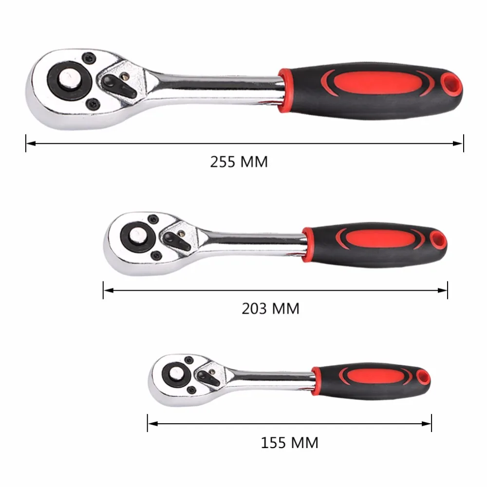 

1/4" 3/8" 1/2"inch Ratchet Wrench 24 Teeth Extending Telescopic Ratchet Socket Wrench Tool Plate Handle Wrench Steel High