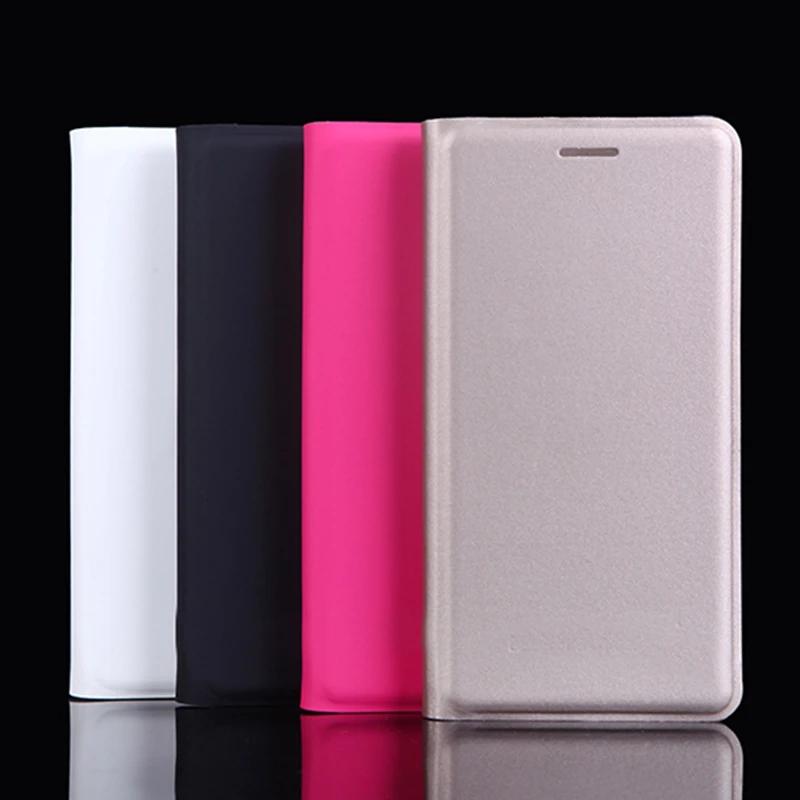 Тонкий кожаный чехол бумажник с откидной крышкой кобура держателем для карт