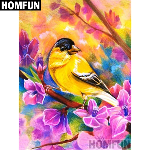 Прозрачный HOMFUN полная квадратная/круглая дрель 5D DIY Алмазная картина "Птица животного" 3D вышивка крестиком 5D домашний Декор подарок A06816 - Цвет: Прозрачный