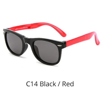 C14 Black - Red Ralferty складные очки Детские поляризованные небьющиеся TR90 Рамки для мальчиков и девочек детские солнцезащитные очки UV400 очки Детские тени K8213 - Цвет линз: C14 Black - Red