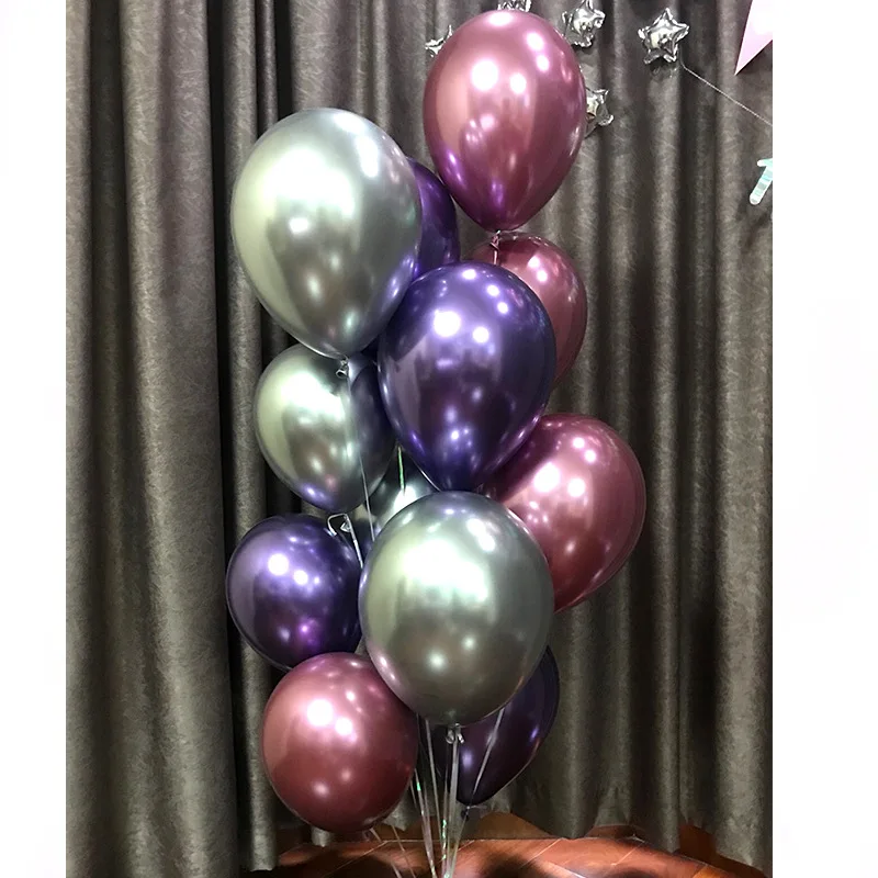 10 шт 12-дюймовый металлический блеск латексные шары на день рождения свадьба