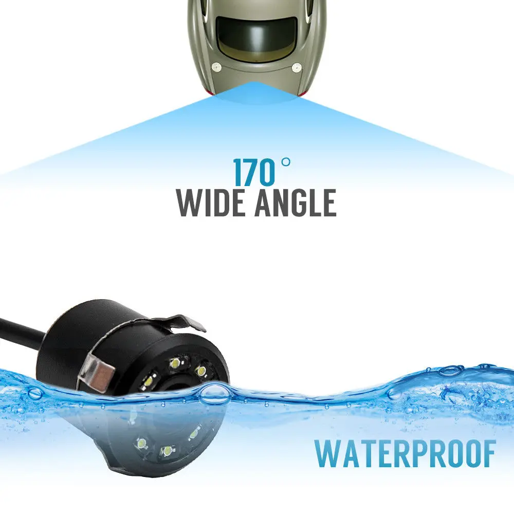 Автомобильная камера заднего вида IR парковочная ночного видения 8LED