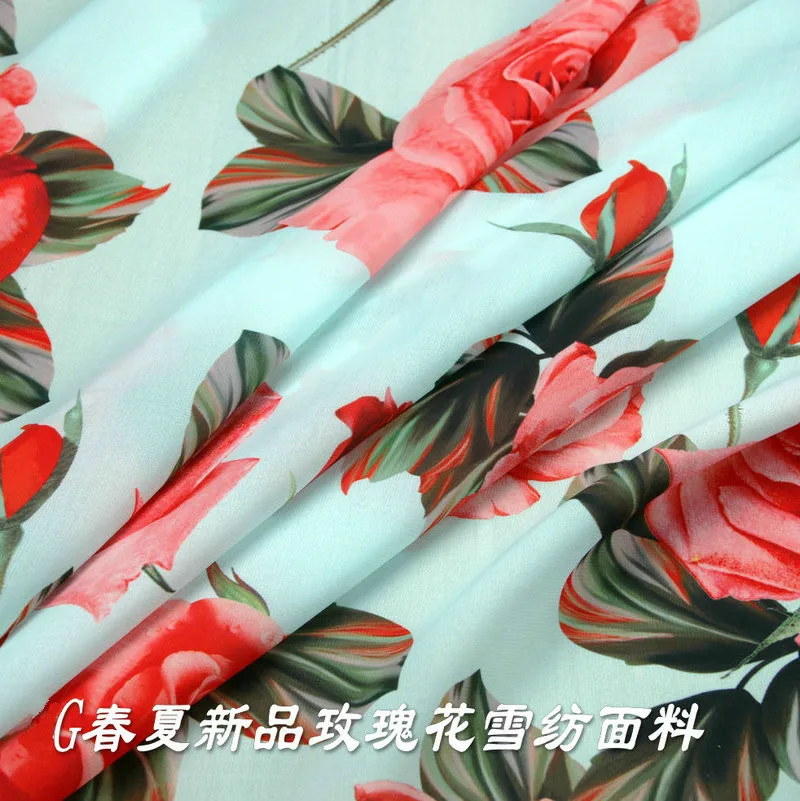 Новинка весна лето прозрачная ткань с принтом красной розы тонкая рубашка для