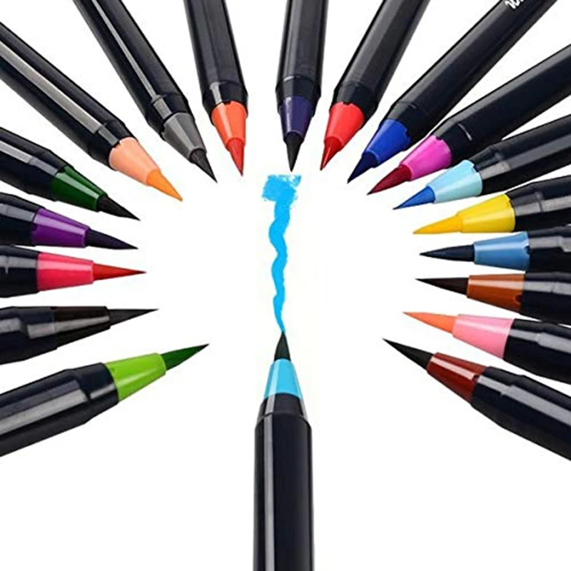 Art Markers Coloring Lettering Pen For Calligraphy Water Color Drawing Sketching School Soft Watercolor Brush Set | Канцтовары для