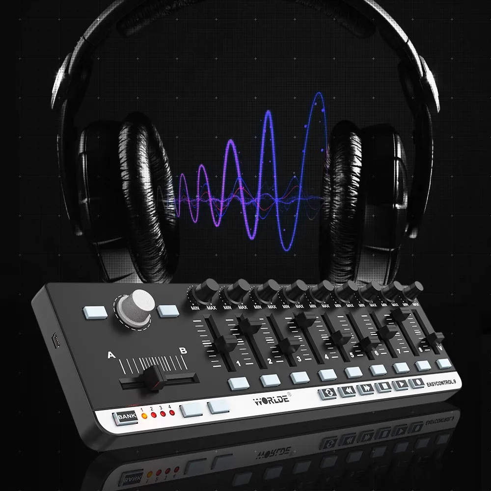 Worlde Easy Control.9 портативный мини USB 9 тонкий линейный контроль midi управление ler