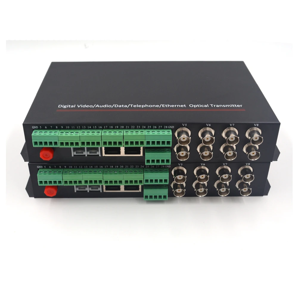Видео/Ethernet/данные RS422/8 контактный волоконно оптический медиа конвертер